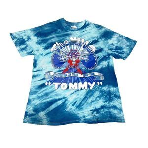 Vintage 1989 The Who T-Shirt Blue Tie Dye Large Tommy 25th Anniversary